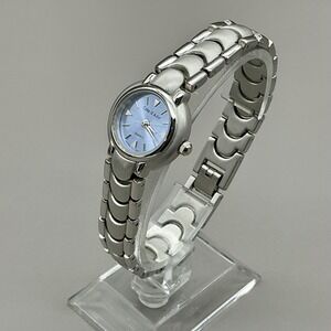 Cote D'Azur Womens Watch Blue Dial Silver Tone Bracelet Analog NEW BATTERY